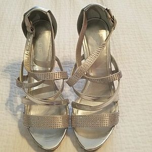 Silver Aldo heels